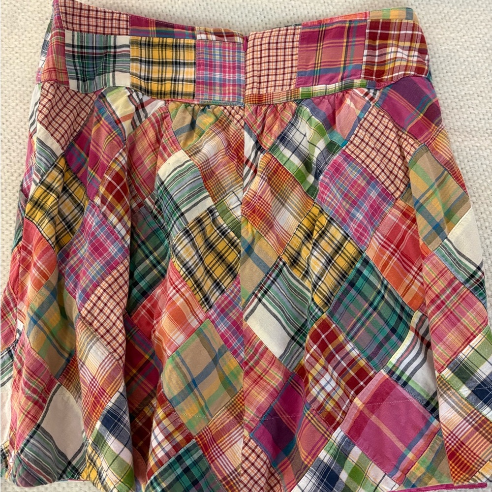 Cabi Pink Multi-Plaid Patchwork Circle Skirt - image 3